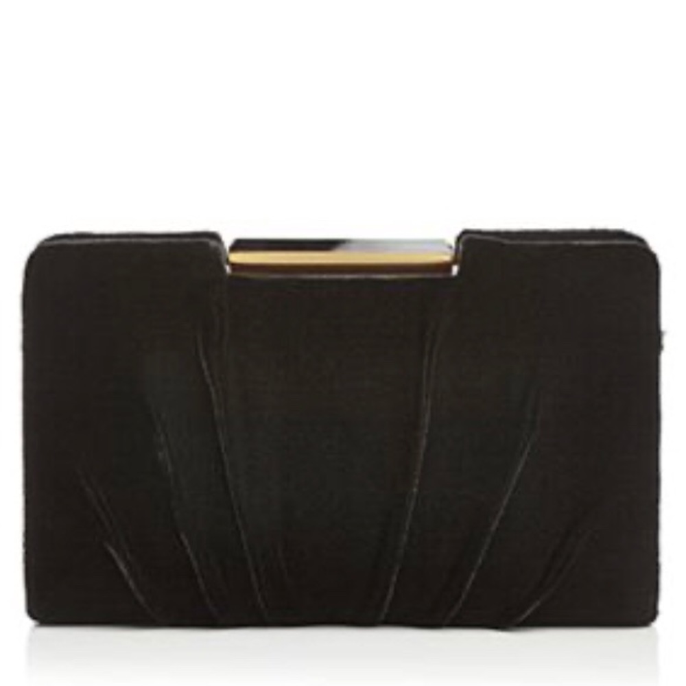 Sondra Roberts Frame Pleated Velvet Clutch